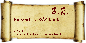 Berkovits Róbert névjegykártya